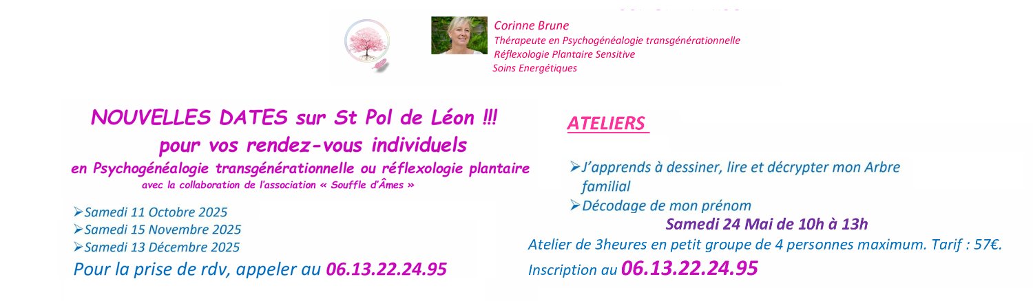 Bannière des ateliers de Corine Brune à Saint-Pol-de-Léon jusqu'au fin 2025