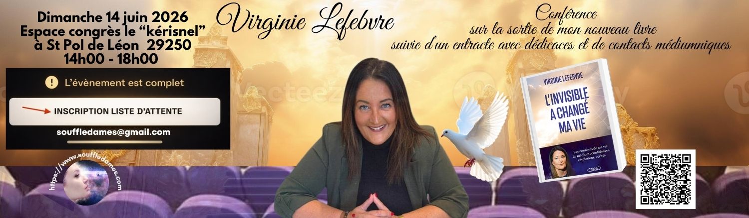 Banniere de la conférence de Virginie Lefebvre du 14 juin 2026 à Saint-Pol-de-Leon