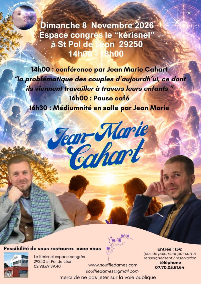 Affiche de la conférence de Jean-Marie Cahart le 08 novembre 2026 à St Pol de Léon