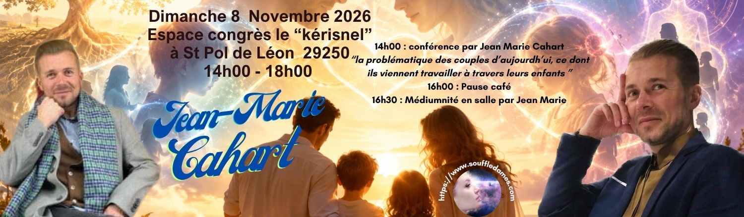 Bannière de la conférence du 18 octobre avec Jean-Marie Cahart le 08 novembre 2026 a St Pol de Léon
